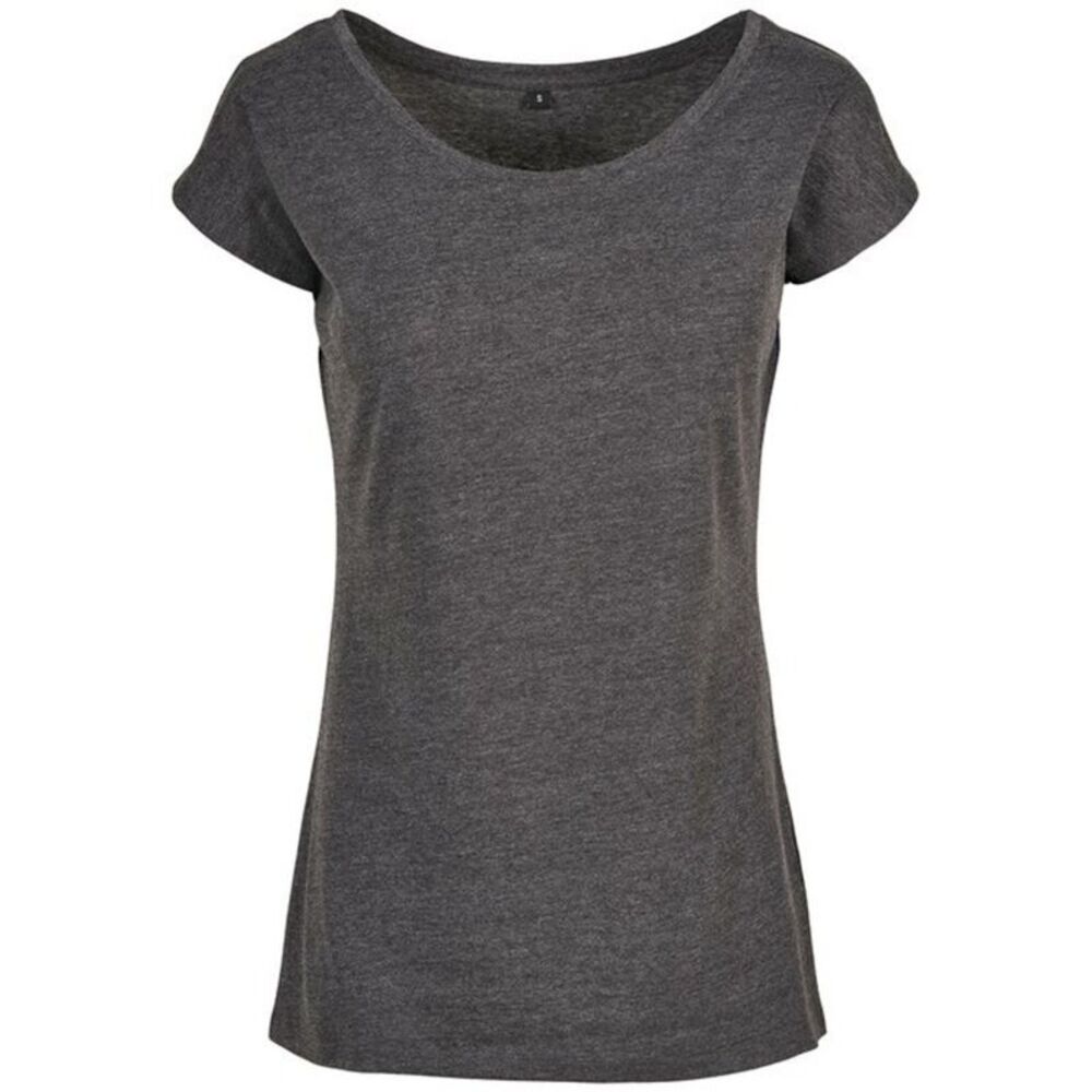 Build Your Brand Womens/Ladies Wide Neck / Charcoal